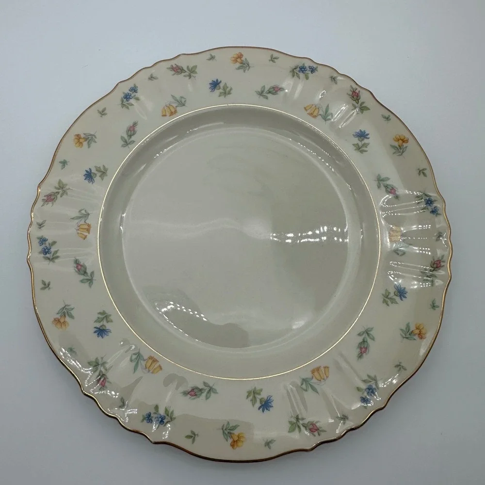 4 set Vintage Syracuse China Suzanne Federal Shape Dinner Plates 10in